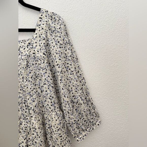 Rails Pippa Square Neck Puff Sleeve Tiered Mini Dress Watercolor Buds Size Small - Picture 4 of 10